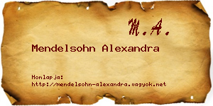 Mendelsohn Alexandra névjegykártya